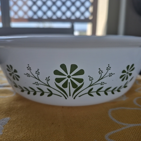 Floral Green and White Bakeware Bowl - Picture 2 of 4